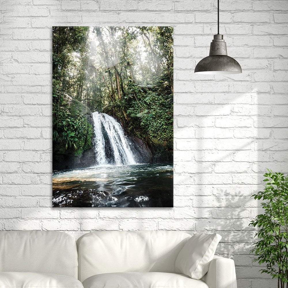 wall26 Canvas Wall Art Landscape Waterfall in The Rainforest Giclee