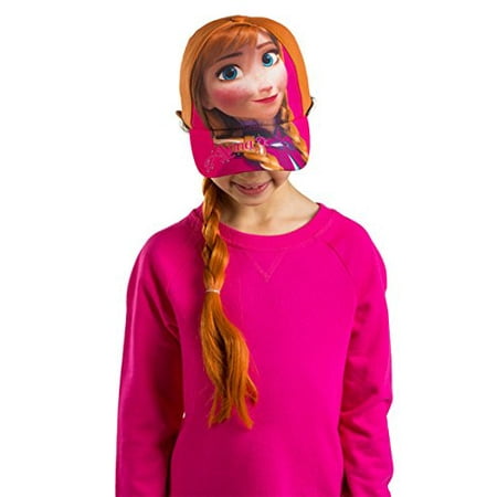 Disney Frozen Anna Girls Baseball Cap With Hair Wig Costume Hat