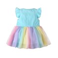thumbnail image 3 of Mercatoo Toddler Ruffle Baby Clothes Rainbow Girls Tulle Sleeveless Dress Multicolor Girls Outfits&Set Green Tutu, 3 of 9