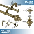 thumbnail image 6 of Urbanest Adjustable Double Curtain Rod Set Metal with Decorative Round Urn Finials, Heavy-Duty, 84"-120", Antique Gold, 6 of 6
