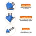 thumbnail image 4 of 2pcs Router Bit 1/2" Shank 1-1/4" Dia 90 Degree V Type End Mill Carbide Edge Trimmer, Blue, 4 of 5