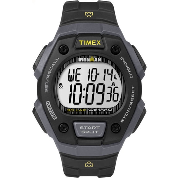 Timex Men's Ironman Classic 30 Full-Size Black/Silver Resin Strap Watch