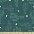 thumbnail image 2 of Ambesonne Cactus Fabric by the Yard Upholstery, Modern Cacti and Triangles, 10 Yards, Petrol Blue Mint Green, 2 of 5