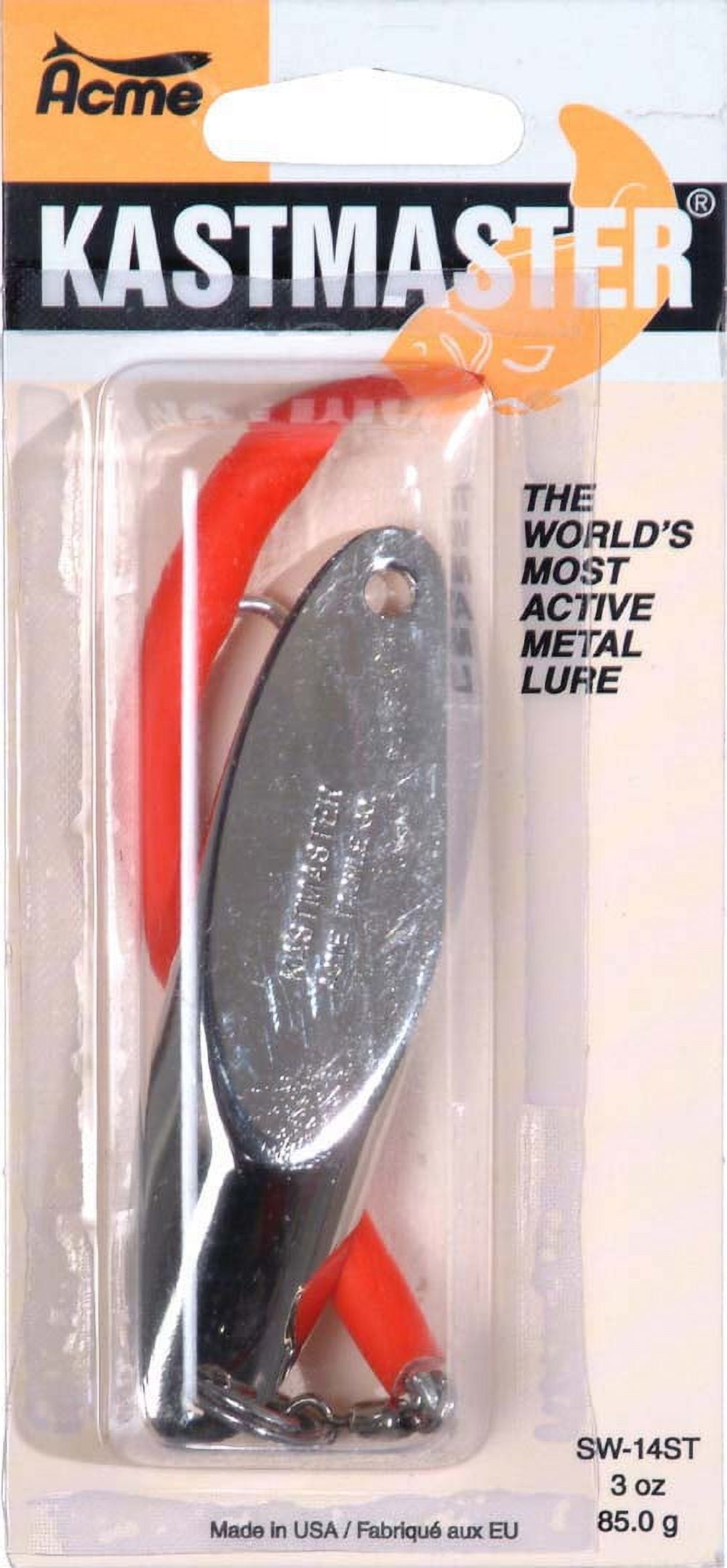 Acme Tackle Kastmaster Fishing Lure Spoon with Tube 3 oz. Chrome Red