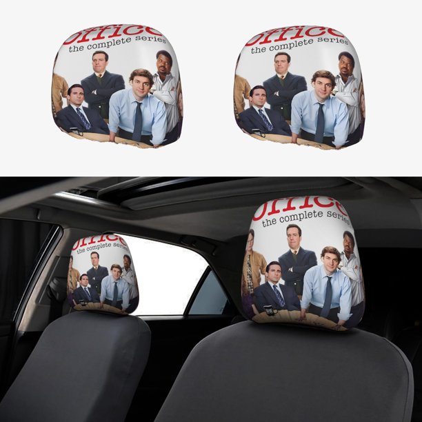 The Office Funda Protectora Universal para Reposacabezas de Coche, Funda Elástica para Reposacabezas de Asiento de Auto, Funda de Tela Antipolvo, Accesorios de Interior 2 Piezas