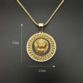 thumbnail image 2 of Mens Lion Head Necklace Pendant With Cuban Chain Male Hip Hop 14K Yellow Gold Animal Necklace Golden Jewelry, 2 of 6