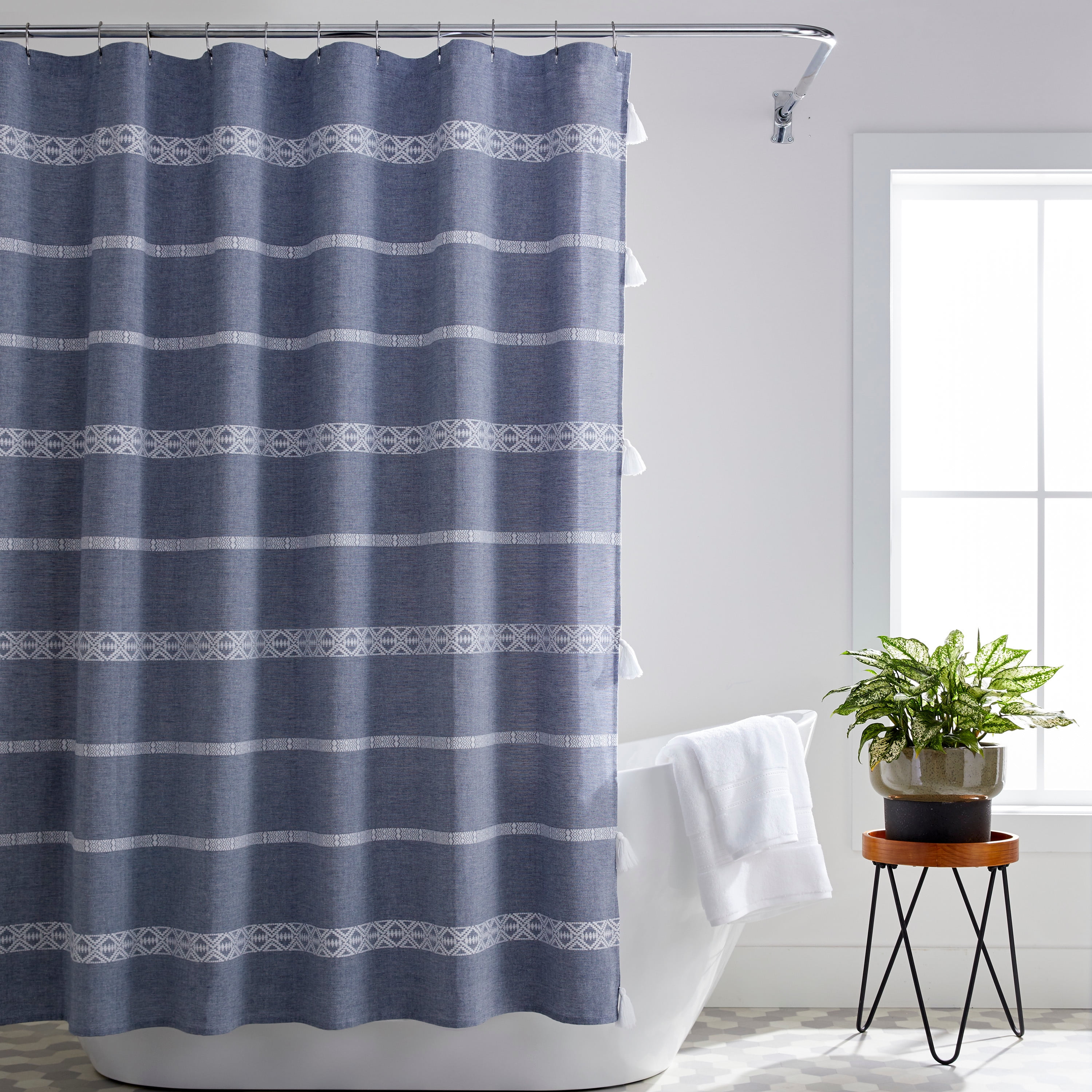 Better Homes Gardens Boho Chic, Blue Bathroom Shower Curtains