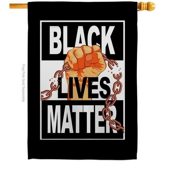 USA Decoration H170053-BO 28 x 40 in. BLM Justice Black History Lives Matter Double-Sided Decorative Vertical House Flags - Decoration Banner Garden Yard Gift