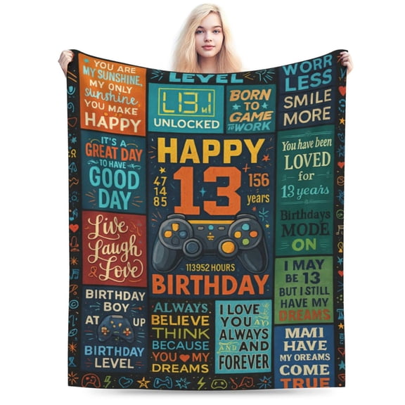 13th Birthday Decorations for Boys Blanket , Coolest Gifts for 13 Year Old Boy Birthday, Blanket for 13 Year Old Birthday Gift 50x40