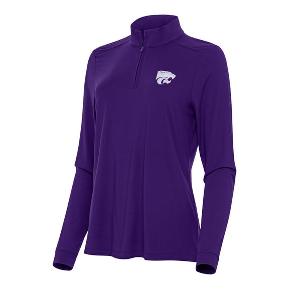 Women's Antigua Purple Kansas State Wildcats Intent Quarter-Zip Top