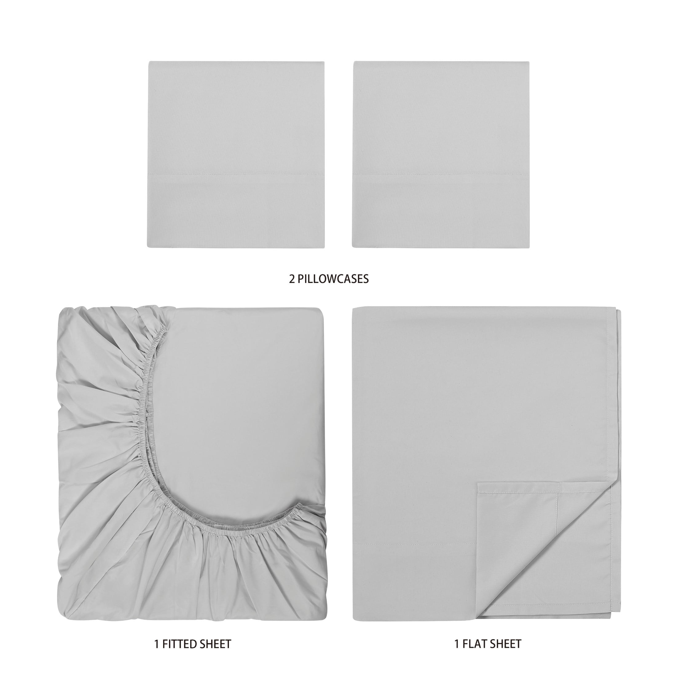 Your Zone Kids Super Soft Microfiber Sheet Set, Gray, Full, 4 Piece