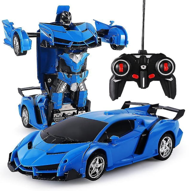 Coche robot de juguete Transforming con mando a distancia para niños