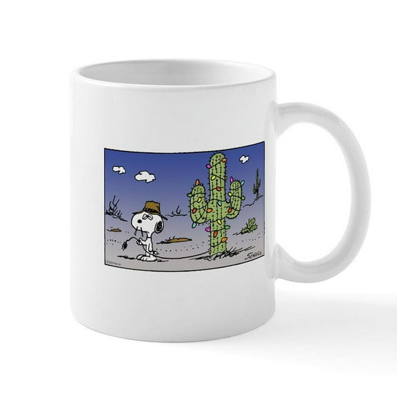 CafePress - Cactus Lights Mug - 11 oz Ceramic Mug - Novelty Coffee Tea Cup