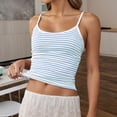 thumbnail image 4 of Gpoecd Camisoles Courtes pour Femmes Coupe Ajustée Sans Manches pour Superposition Tenue Décontractée Confortable Extensible Doux Basique Hauts d'Été Camisoles pour Femmes Bleu Pâle,S, 4 of 4