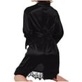 thumbnail image 4 of Agkizg Plus Size Women's Silk Satin Bathrobe,Long Robes for Women's House Robes,Womens Solid Color Silk Satin Robe with Straps Bathrobe Sleepwear Lightweight Loungewear Home Wear, 4 of 4