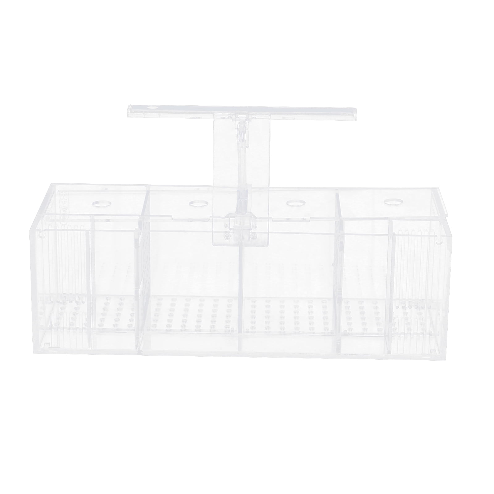 Dwellnix Transparent LED Light Aquarium Acrylic 4 Grids Betta Fish Tank Isolation Box