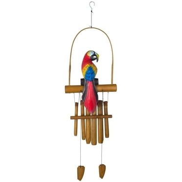 Woodstock Windchimes Animal Chimes Parrot, Wind Chimes For Outside, Wind Chimes For Garden, Patio, and Outdoor Décor, 36"L