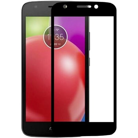 Screen Guard Shield - Insten Clear Tempered Glass Screen Protector LCD Film Guard Shield for Motorola Moto E4, Black