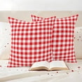 thumbnail image 3 of Red White Plaid Outdoor Waterproof Pillow Covers, Modern Farmhouse Buffalo Check Gingham Decorative Square Throw Pillowcase Sofa Cushion Sham for Patio/Couch/Chair, 26"x26" 2 Pack, 3 of 8