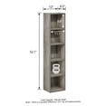 thumbnail image 3 of HOMLUX 9" x 12" x 52" Storage Shelf 5 Tier Cube Bookcase, Suitable for Small Space, Gray, 3 of 7