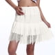 thumbnail image 2 of Minifalda de encaje blanco para mujer: talle bajo, plisado con volantes, diseño fluido en capas, tallas S-L, 2 of 8