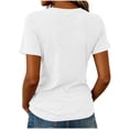 thumbnail image 4 of Elwylmiz Women's V Neck T Shirt Short Sleeve Basic Tee Tops Casual Soft Comfy Summer Fall Shirts, 4 of 5