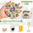 thumbnail image 2 of Yayeee 6 PCS Drink Coasters with Holder Set Woven Absorbent Round Tabletop Hot Pad, Purple Clover Pattern, 2 of 7