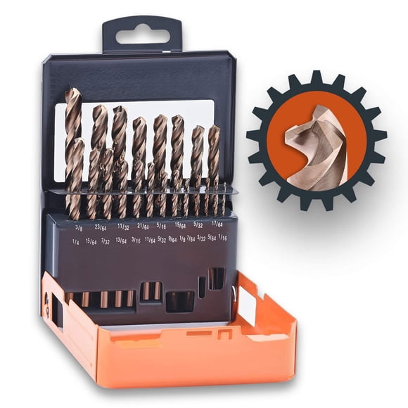Juego de brocas Lichamp HSS Cobalt, 21 unidades, 1,5 mm a 10 mm 135°