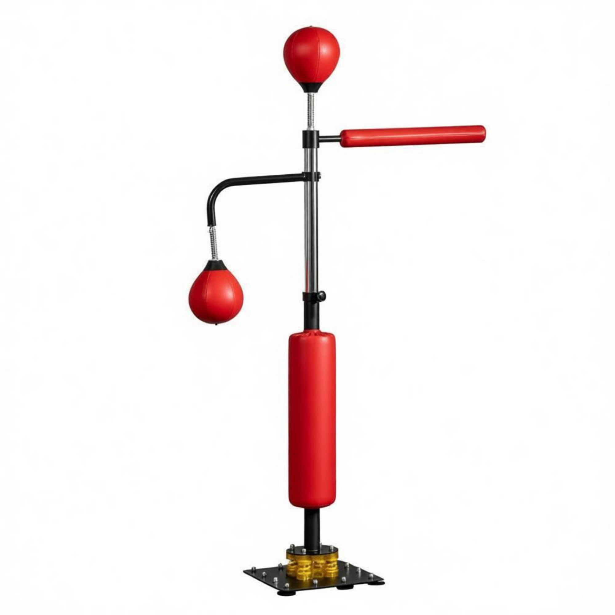 Speed Punching Bag 4.6'-6.7' Reflex Bag Boxing Training Equipment Adjustable Height Boxing Bag Stand for Fitness And Sports, Red