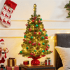 Topeakmart 3ft Prelit Tabletop Christmas Tree with 50 LED Warm Toned Lights Red Berries, Green