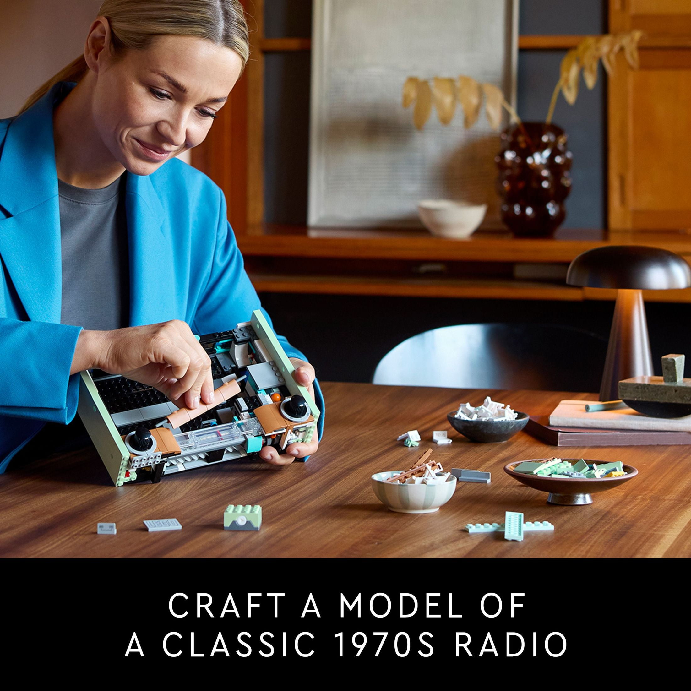 LEGO Icons Retro Radio Building Set for Adults - Home Decor for Bedroom, Living Room, Desk for Vintage Aesthetic with Sound Effects & Smart Phone Integration- Gift for Graduation - 10334