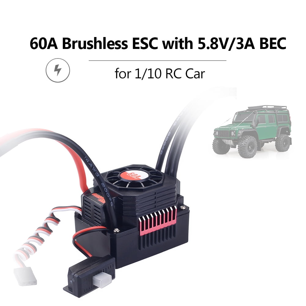 Tickas 60A ESC SURPASS HOBBY 60A Brushless ESC Waterproof Electronic Speed Controller for 1/10 RC Car Truck Off-road