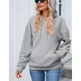 thumbnail image 2 of Hoodies for Women Casual Long Sleeve Drawstring Waffle Cotton Hooded Sweatshirt Jacket with Kangaroo Pocket Alsol Lamesa, 2 of 6
