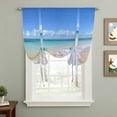 thumbnail image 2 of Summer Beach Balloon Curtains 63 Inch Length for Living Room/Bedroom, Oceans Seaside Sky Coastal Landscape Rod Pocket Privacy Door Curtains Decorative Tie Up Shade for Window 52"x63", 2 of 8