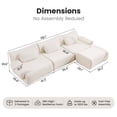 thumbnail image 2 of 118" Modular Cloud Sectional Sofa with Ottoman, Curved Modern Couch with Deep Seat, Compression Fabric Sectional Sofa for Living Room, Beige, 2 of 8