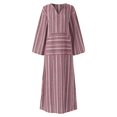 thumbnail image 2 of TSADFHJI Jupe Noire Femme Courte Nouvelle Robe Longue d'Été en Coton et Lin Rayée TTTG Rouge, 2 of 4