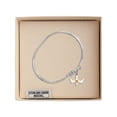 thumbnail image 3 of 5 3/4 inch Oval Eye Hook Bangle Bracelet w/ Holy Spirit medal charm w/ November Yellow Swarovski Crystal, 3 of 3