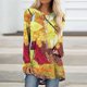 thumbnail image 2 of Blusa de manga larga con cuello redondo para mujer, informal, Sexy, a la moda, con estampado holgado Pompotops  FGAJ5765, 2 of 5