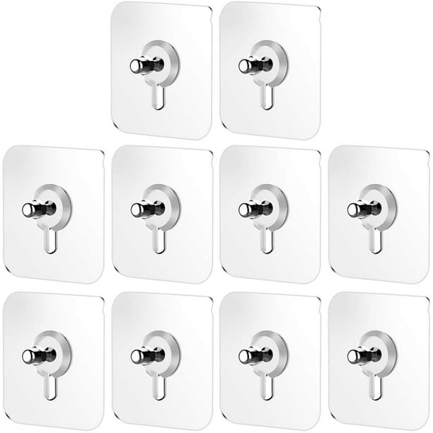 10pcs Adhesive Nails Wall Hooks Heavy Duty Stick on Door Nail Free Screw Non- Trace No Drilling Nail Transparent Wall Hook for Bathroom Kitchen Storage - 10pcs Adhesive Nails Wall Hooks Heavy Duty Stick on Door Nail Free Screw Non- Trace No Drilling Nail Transparent Wall Hook for Bathroom Kitchen Storage -