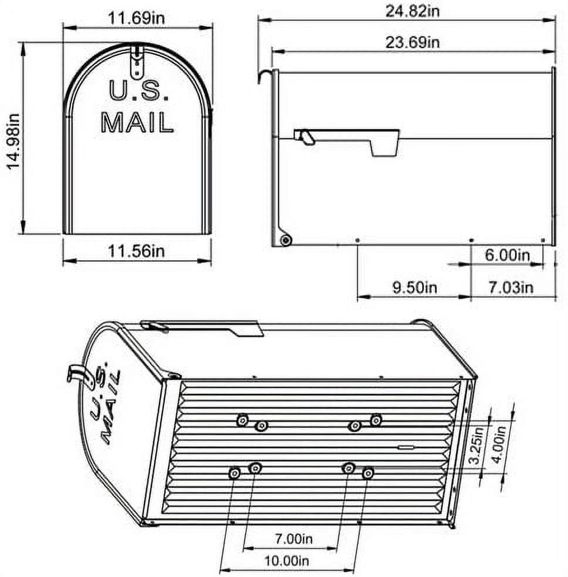 Gibraltar Mailboxes Extra Large Gray Galvanized Steel Post Mounted Mailbox, Rust Resistant