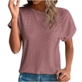 thumbnail image 1 of Hauts à Manches Courtes pour Femmes Mode Printemps/été Décontractée Ample Col Rond Manches Courtes Haut pour Femmes Aguichant Hauts d'Été pour Femmes Hauts à Manches Courtes T-Shirts pour Femmes Mode, 1 of 7