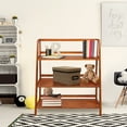 thumbnail image 6 of Metro 100% Solid Wood 34" Wide 3-Shlef Bookcase - Antique Mahogany, 6 of 11