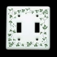 thumbnail image 3 of Renovators Supply Toggle Switch Plate Decorative Wall Switch Cover 0.19 x 4.5 x 4.5 in. Standard Size White Porcelain Ivy Double Switch Plate | Electrical Hardware Pack of 25, 3 of 3