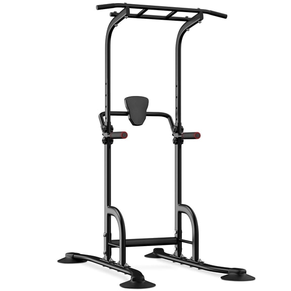 Power Tower Pull Up Bar Station, Freestanding Dip Stand Chin Up Rack, Home Gym Strength Training Workout Equipment, Multi Level Height Adjustable Steel Frame Fitness Tower