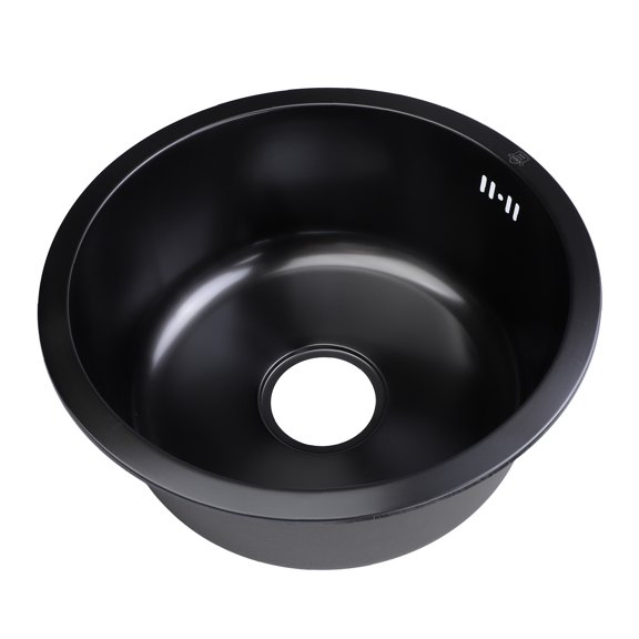 Undermount Kitchen Sink, Stainless Steel Undermount Kitchen Bar Sink with Strainer, 42cm Outer Diameter Single Bowl Kitchen Sink, Small Kitchen Sink  for Kitchen Bar RV