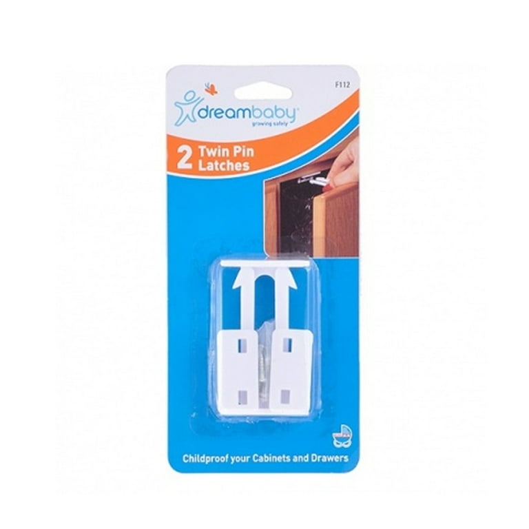 Dreambaby White Plastic Twin Pin Latches 2 pk Dreambaby White Plastic Twin Pin Latches 2 pk