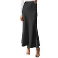 thumbnail image 4 of VONDA Women Fashion High Waist Ruffled Hem Baggy Skirt Solid Color Pleated Long Maxi Skirts, 4 of 4