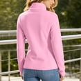 thumbnail image 2 of Full-Zip Fleece Jackets for Women No Hood, Long Sleeve Stand Up Collar Winter Casual Fuzzy Coat with Pockets (XL, Pink), 2 of 8