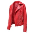 thumbnail image 2 of AZoiNM Women's Faux Leather Motorcycle Jacket, Lace-Up Side Zip Biker Coat, Cropped PU Leather Moto Jacket with Lapel, Long Sleeve Fall Outerwear, 2 of 13