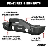 ARIES TrailCrusher Rear Bumper For Jeep Wrangler JK - 12,500 Lbs Rating, Black Steel